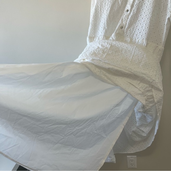 NWOT ZARA CUTWORK EMBROIDERY MIDI DRESS WHITE Size L - Picture 6 of 9